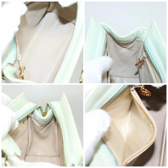 CHANEL Matelasse Chain Shoulder Bag Lamb Skin Peppermint Gold CC Auth - Picture 16 of 16